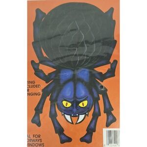 Eureka 12 Inch Honeycomb Tissue Spider Halloween Hanging Die Cut